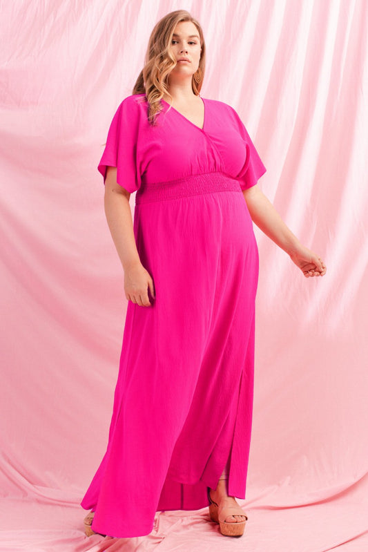 Pink Wrap Maxi Dress