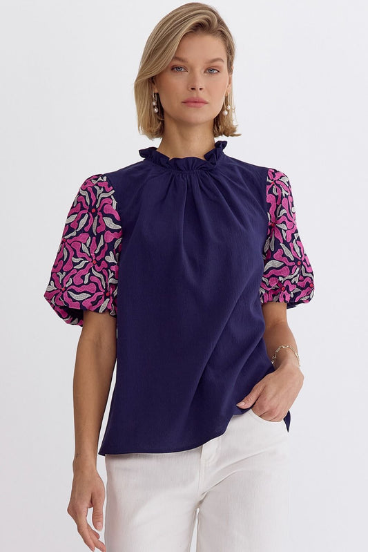 Pop of Color Puff Sleeve Top