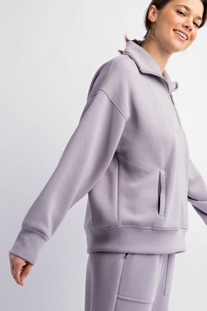 Rae Mode Quarter Zip Funnel Neck Pullover