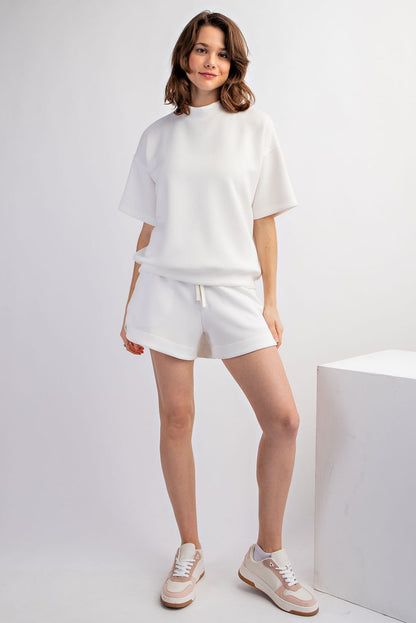 Rae Mode Mock Neck Short Sleeve Top